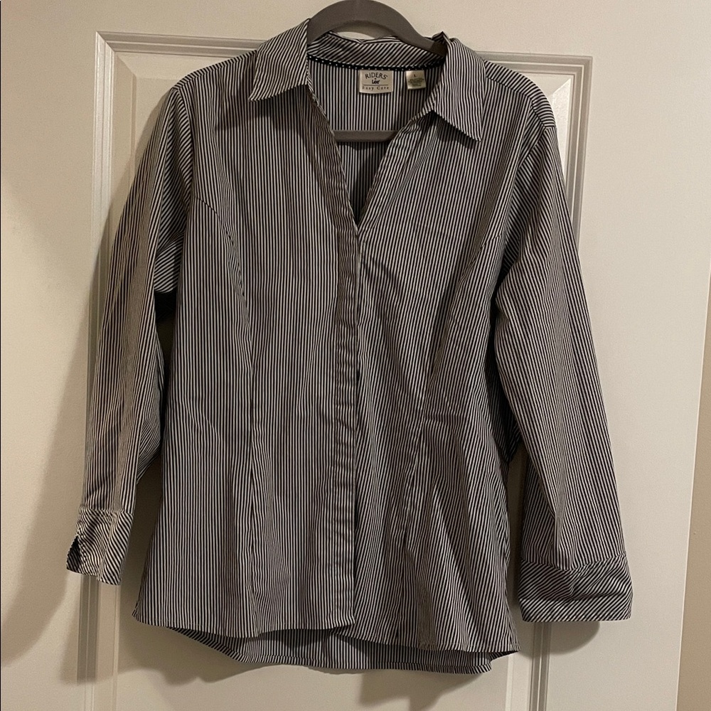 Riders by Lee Women's Striped Button Down Shirt